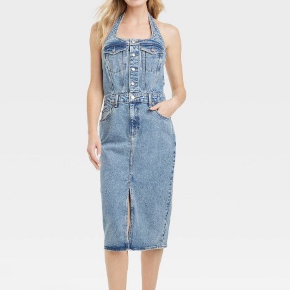 DENIM HALTER - size 10 NWT